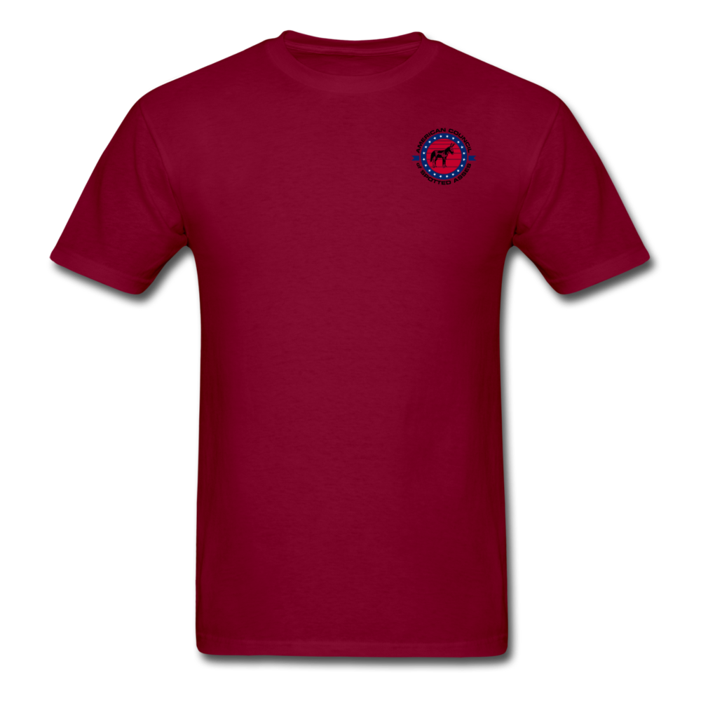 ACOSA Pocket Logo TShirt - American Council of Spotted Asses - burgundy